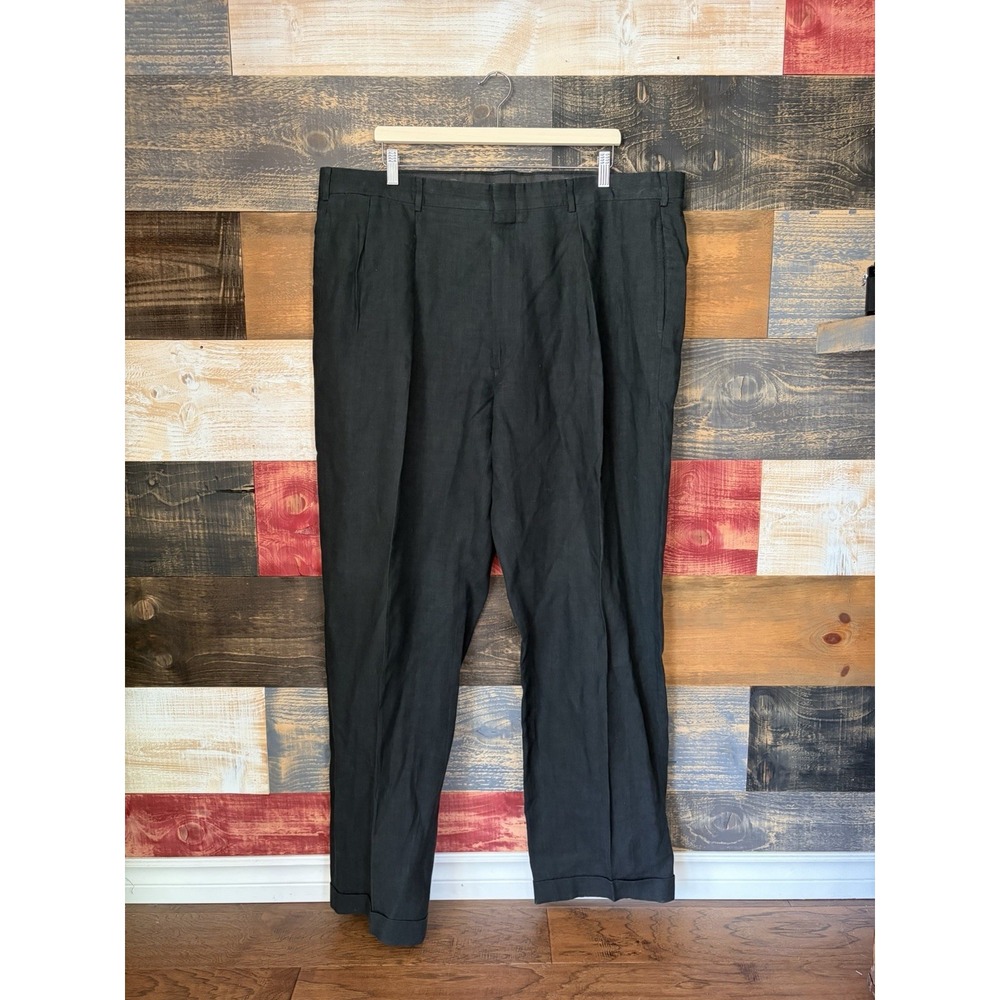 polo ralph lauren Vintage Dress Pants Linen Black 42 By 34